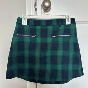 Plaid Green and Navy Women's Skirt